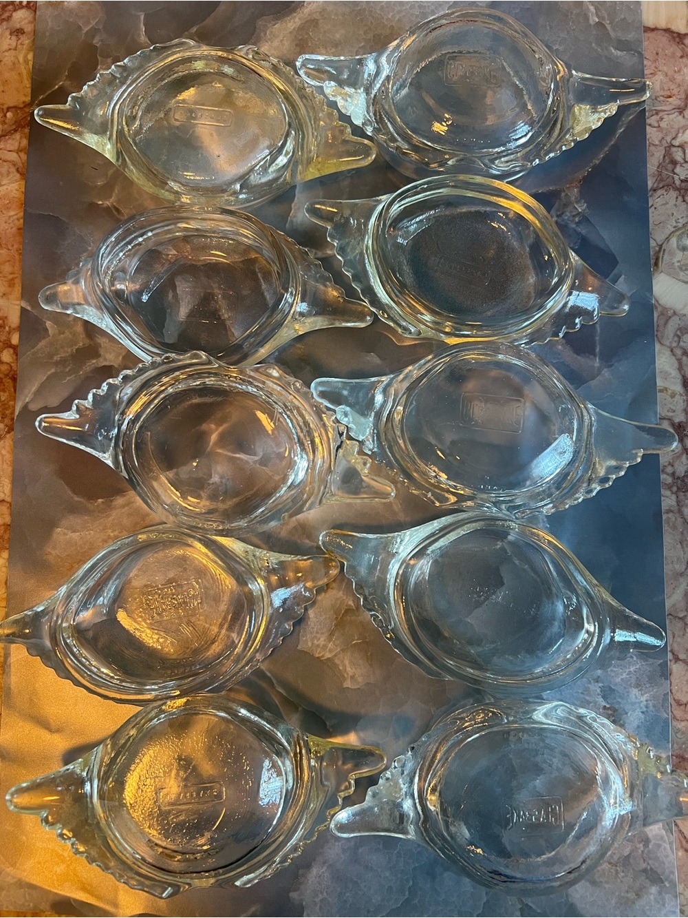 10 Vintage McKee Glasbake Crab Shaped Ramekins